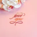 Décoration de gâteau love you en acrylique miroir or rose fête mariage romantique - Love You Miroir Rose Rouge