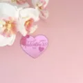 Décoration de gâteau cœur en acrylique rose Saint-Valentin cupcake topper pour fête - Joyeuse Saint-Valentin cœur rose rouge miroir