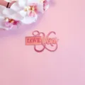 Décoration de gâteau LOVE en acrylique rose, parfaite pour la Saint-Valentin et desserts. - Estampé Miroir Rose Rouge Love You