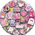 50 stuks Roze Grappige Esthetische Stickers Waterdichte Vinyl Decals voor Laptop Telefoon - 50 stuks roze grappig