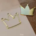 Gold acrylic crown cake topper detail, elegant dessert decoration for birthday party. - Crown Set (Width Approx 5CM)