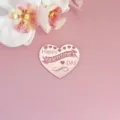 Détail de décoration de gâteau cœur en acrylique miroir or rose gravé Saint Valentin fête. - Style cœur Joyeuse Saint-Valentin or rose