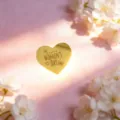 Gold mirror heart acrylic cake topper Women's Day cupcake decoration for party baking - Happy Women's Day Gold Heart 1 (Width Approx 5cm)