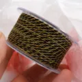 Close-up of 1.5mm metallic Milan cord spool, twisted braided craft thread for DIY jewelry making. - Approx. 1.0mm / Blue