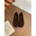 Zapatos planos Mary Jane retro con punta dividida suela suave tacon bajo mujer - 35 / Café