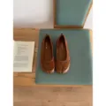 Zapatos planos marrones vintage con puntera dividida mujer suela suave mary jane - 35 / Marrón