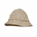 Herringbone tweed bucket hat, short brim winter fisherman hat in classic brown tone. - Herringbone Check