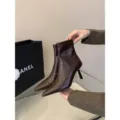 Botines mujer marron punta afilada tacon de aguja altos zapatos elegantes de invierno - 35 / Marrón