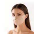 Mulberry silk face mask for women and men, soft breathable V-shaped protective cover. - One Size / Champagne