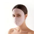 Maschera facciale di protezione solare in seta, copertura completa traspirante, rosa chiaro. - Rosa
