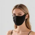 Black mulberry silk face mask, breathable 3D protective facial covering for men and women - One Size / Black