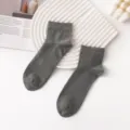 Effen wol casual sokken voor heren en dames, ademende korte sokken voor dagelijks. - Heren Boord 8cm*Voet 19cm / Grijs