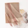 Gezellige kasjmier gevoel ruitjes sjaal elegante warme damessjaal winter mode alledaagse look. - Camel Roze Geruit