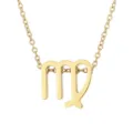 Collier pendentif signe astrologique Vierge doré, détail de bijoux en acier inoxydable. - Zodiaque Vierge