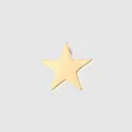Gold star pendant detail shot, polished metal charm for DIY jewelry making accessories. - Pentagram Style