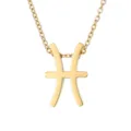 Collier pendentif signe astrologique Poissons en acier inoxydable doré bijou élégant - Signe du zodiaque Poissons