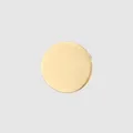 Gold round blank disc pendant charm, stainless steel DIY jewelry accessory detail view. - Round Style / Gold