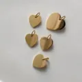Gold heart pendants detail shot, titanium steel DIY jewelry making charms with jump rings. - Heart Shape (XP49718) / 13x13mm / Silver