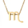 Collier pendentif zodiaque Scorpion en or, bijoux minimaliste lisse en acier inoxydable - Zodiaque Scorpion