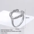Anello geometrico irregolare minimalista in acciaio inossidabile argento con taglie. - US6 (52mm) / Colore acciaio