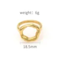 Anello geometrico minimalista in acciaio inossidabile, placcato oro 18K, design di nicchia. - US6 (52mm) / Oro