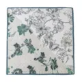 Elegante foulard quadrato in seta da donna con raffinato design di stampa floreale botanica chic. - Giglio Verde Scuro