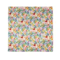 Luxury mulberry silk square scarf for women, vibrant botanical floral print neck scarf. - Fresh Floral Pattern