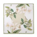 Foulard quadrato in seta di gelso verde stampa floreale botanica elegante donna 53cm - Giglio Color Tè