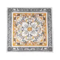 Luxury silk square scarf with elegant animal and floral print, premium fashion accessory for women. - Beige Animal