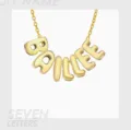 Collana Personalizzata In Acciaio Inossidabile Dorato Lettere Bolla Nome Gioiello Regalo - 7 Lettere/Accessori