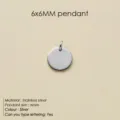 Pendentif rond en acier inoxydable 6mm DIY vierge pour fabrication de bijoux argent - YP25120 / 6mm / Acier