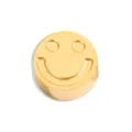 Gold stainless steel smiley face metal bead detail shot for DIY jewelry making component - Perforated Smiley / Steel