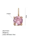 Prachtige ronde roze zirkoon geboortesteen hanger met 18k goudfinish voor DIY sieraden. - Staalkleur / Oktober Roze