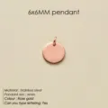 Pendentif rond en acier inoxydable 6mm couleur or rose accessoire de bijoux gravure DIY - YP25120 / 6mm / Or rose