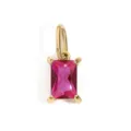Gold plated geometric square pink zircon pendant accessory for DIY jewelry making and necklace. - July Rose Gold