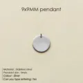 Roestvrij stalen blanco ronde hanger DIY sieraden accessoire, 9mm minimalistische bedel voor graveren. - Yp25121 / 9mm / Staalkleur