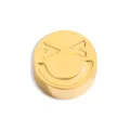 Gold stainless steel smiling face charm DIY jewelry accessory round bead pendant parts - Perforated Happy / Steel