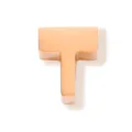 Pendentif lettre T couleur or rose, surface polie lisse accessoire de bijoux DIY. - Lettre T
