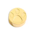 Gold stainless steel paw print charm bead DIY jewelry accessory for bracelets and necklaces. - Perforated Paw Print