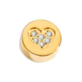 Gold stainless steel heart rhinestone loose bead DIY jewelry charm accessory for bracelet making - Rhinestone Hearts