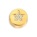 Stainless steel gold-plated star loose bead with sparkling rhinestones for DIY jewelry making - Rhinestone Star
