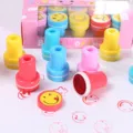 Colorful cartoon smiley self-inking stamps set for kids school stationery creative cute toys - Default