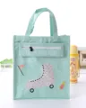Borsa in tela verde menta con stampa pattini a rotelle e tasca con zip per studenti - Verde menta