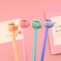 Set di penne gel gatto dei cartoni animati in colori pastello, regalo di cancelleria. - Gatto a palla cicciottello / 0.5mm