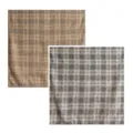 Silk wool scarf houndstooth plaid pattern double sided square shawl autumn fashion accessory - 65*65cm / Double-Sided Yellow Brown