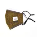 Χειμερινή υφασμάτινη μάσκα προσώπου Harris Tweed μόδας φθινοπώρου με ρυθμιζόμενο λουράκι. - -7 Ενηλίκων καρό καφέ