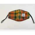 Μάσκα προσώπου Harris Tweed καρό πλενόμενη χειμερινή ζεστή επαναχρησιμοποιήσιμη μάσκα - -9 Ενηλίκων καρό ουράνιο τόξο πράσινο