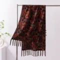High-end silk Xiangyunsha long scarf with tassels and traditional Chinese buttons for women. - -8 Xiangyun Silk - Double-Layer Dunhuang Murals