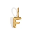 Ciondolo lettera F a bolla 3D dorata, accessorio di gioielleria con finitura lucida. - Lettera F
