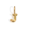 Ciondolo Lettera J 3D Gonfia Dorata Charm Iniziale Metallica Brillante per Creazione Gioielli - Lettera J